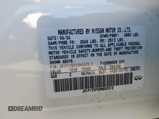 2024 Infiniti Q50 Red Sport 400 with VIN JN1FV7DP6RM660516, listed as a Copart auction lot 88334235 with Not Provided miles and Salvage Title. Bid and sale history available at DreamBid. Image 12.