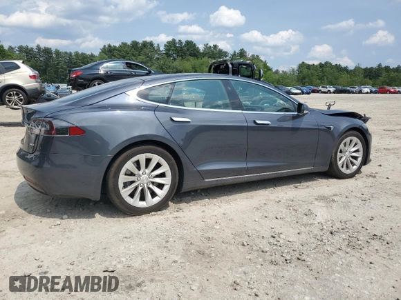 2016 Tesla Model S 90D with VIN 5YJSA1E27GF171605, listed as a Copart auction lot 59608645 with 90,080 mi miles and Salvage title. Bid and sale history available at DreamBid. Image 3.