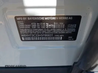 2017 BMW X1 xDrive28i with VIN WBXHT3C33H5F86831, listed as a IAAI auction lot 42019082 with 74,708 mi miles and . Bid and sale history available at DreamBid. Image 9.