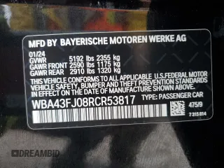 2024 BMW 5 Series 530i with VIN WBA43FJ08RCR53817, listed as a Copart auction lot 42579325 with 2,903 mi miles and Salvage Title. Bid and sale history available at carsss.com. Image 12.
