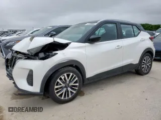 2023 Nissan Kicks SV with VIN 3N1CP5CV9PL467026, listed as a Copart auction lot 50417775 with 23,063 mi miles and Salvage Title. Bid and sale history available at carsss.com. Image 1.
