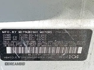 2017 Mitsubishi Mirage ES with VIN ML32F3FJXHHF08536, listed as a IAAI auction lot 42026950 with 91,610 mi miles and . Bid and sale history available at DreamBid. Image 9.