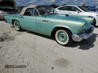 1957 Ford Thunderbird with VIN D7FH182410, listed as a Copart auction lot 77671374 with 319 mi miles and Salvage Title. Bid and sale history available at DreamBid. Image 4.