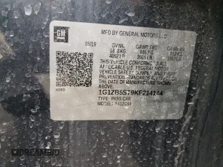 2019 Chevrolet Malibu LS z VIN 1G1ZB5ST9KF214144, wystawiony jako Copart lot #51289445 z przebiegiem 106 686 mil mil oraz Szkoda całkowita • Salvage title. Historia ofert i sprzedaży dostępna na DreamBid. Obrazek 14.