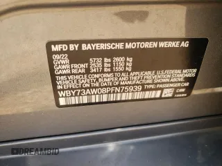2023 BMW i4 eDrive40 with VIN WBY73AW08PFN75939, listed as a Copart auction lot 56928064 with 10,295 mi miles and Salvage Title. Bid and sale history available at carsss.com. Image 14.