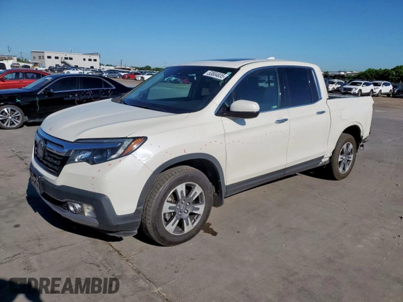 2019 Honda Ridgeline RTL-E with VIN 5FPYK3F7XKB002241, listed as a Copart auction lot 53804835 with 61,880 mi miles and Salvage title. Bid and sale history available at DreamBid. Image 1.