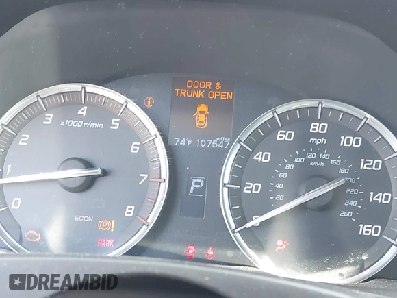 2016 Acura TLX V6 with VIN 19UUB2F30GA003060, listed as a IAAI auction lot 41901259 with 107,547 mi miles. Bid and sale history available at carsss.com. Image 7.
