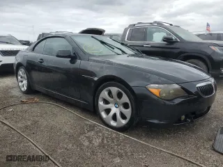 2004 BMW 6 Series 645Ci with VIN WBAEK73484B260208, listed as a Copart auction lot 75266104 with 0 mi miles and Salvage Title. Bid and sale history available at carsss.com. Image 4.