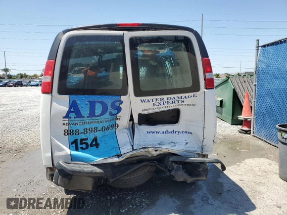 2020 Chevrolet Express Cargo Van with VIN 1GCWGAFP4L1213175, listed as a Copart auction lot 52232035 with 107,999 mi miles and Non Repairable. Bid and sale history available at carsss.com. Image 6.