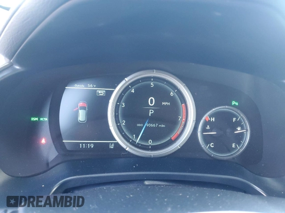2019 Lexus RX 350 with VIN 2T2BZMCA7KC193018, listed as a Copart auction lot 50464015 with 90,667 mi miles and Salvage Title. Bid and sale history available at DreamBid. Image 9.