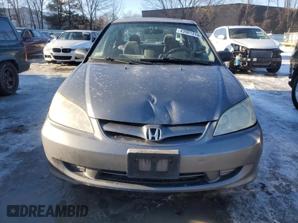 2004 Honda Civic EX with VIN 2HGES26854H613579, listed as a Copart auction lot 43901315 with 133,188 mi miles and Clean Title. Bid and sale history available at DreamBid. Image 5.