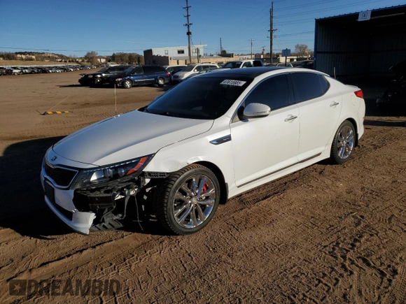 2015 Kia Optima SXL Turbo with VIN 5XXGR4A62FG516365, listed as a Copart auction lot 47615985 with 133,789 mi miles and Salvage Title. Bid and sale history available at DreamBid. Image 1.