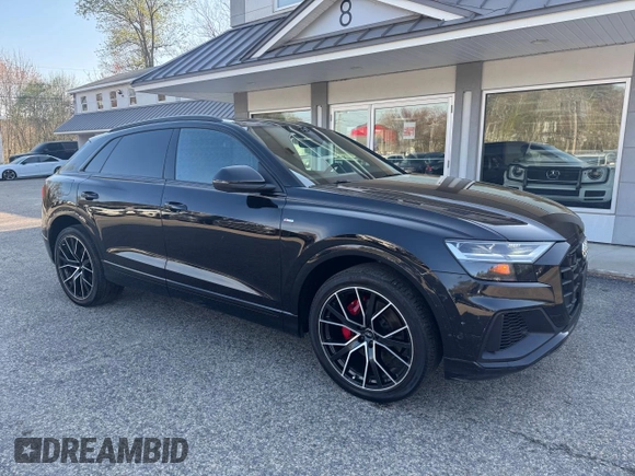 2019 Audi Q8 Premium Plus with VIN WA1EVAF16KD031014, listed as a Copart auction lot 55879645 with 116,056 mi miles and Clean Title. Bid and sale history available at carsss.com. Image 1.