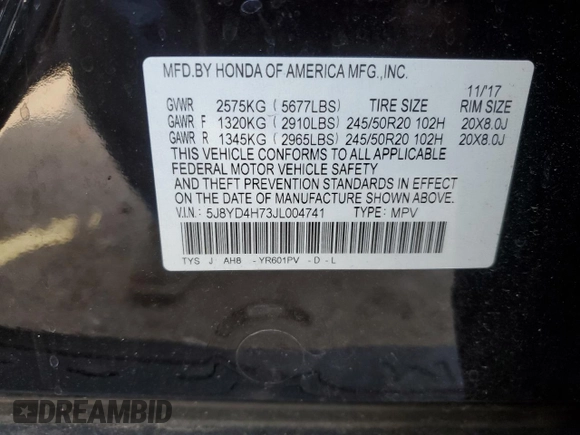 2018 Acura MDX Technology z VIN 5J8YD4H73JL004741, wystawiony jako Copart lot #60059685 z przebiegiem 138 940 mil mil oraz Szkoda całkowita • Salvage title. Historia ofert i sprzedaży dostępna na DreamBid. Obrazek 13.
