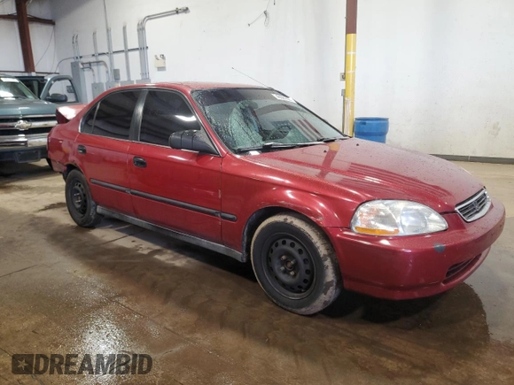 1997 Honda Civic LX with VIN 1HGEJ6671VL019593, listed as a Copart auction lot 49381625 with 252,245 mi miles and Salvage Title. Bid and sale history available at carsss.com. Image 4.