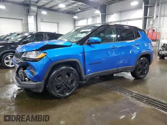 2019 Jeep Compass Latitude z VIN 3C4NJDBB5KT682761, wystawiony jako Copart lot #54746755 z przebiegiem 95 271 mil mil oraz Szkoda całkowita • Salvage title. Historia ofert i sprzedaży dostępna na DreamBid. Obrazek 1.