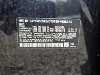 2024 BMW X4 M40i z VIN 5UX43DT09R9U93650, wystawiony jako Copart lot #50173205 z przebiegiem Nie podano mil oraz Szkody całkowita. Historia ofert i sprzedaży dostępna na DreamBid. Obrazek 15.
