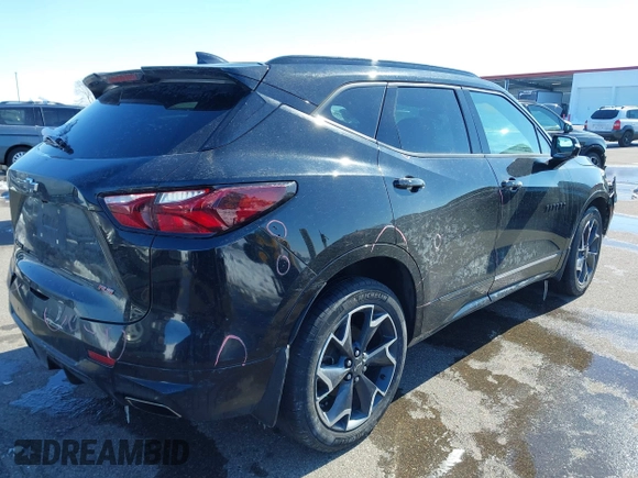 2019 Chevrolet Blazer RS with VIN 3GNKBJRS2KS654806, listed as a IAAI auction lot 41694939 with 107,436 mi miles and . Bid and sale history available at DreamBid. Image 4.