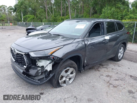 2023 Toyota Highlander L with VIN 5TDKDRAH6PS028110, listed as a IAAI auction lot 42427535 with 47,040 mi miles and . Bid and sale history available at DreamBid. Image 18.
