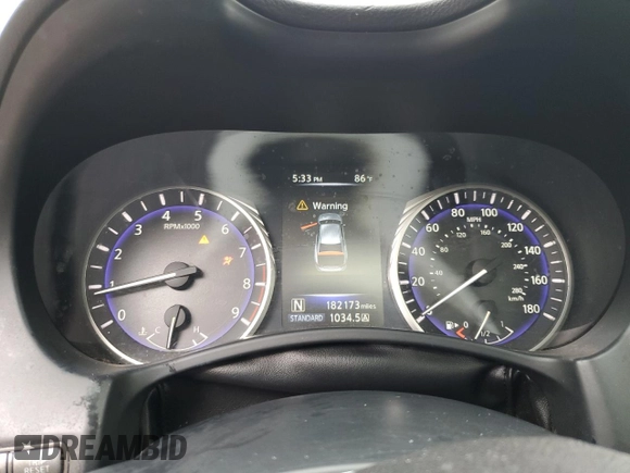 2014 Infiniti Q50 Premium with VIN JN1BV7AP6EM680844, listed as a Copart auction lot 60309715 with 182,173 mi miles and Salvage title. Bid and sale history available at DreamBid. Image 9.