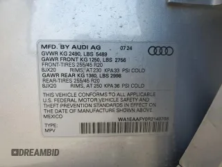 2024 Audi Q5 S line Premium Plus with VIN WA1EAAFY0R2149798, listed as a Copart auction lot 63497095 with 5,068 mi miles and Salvage title. Bid and sale history available at DreamBid. Image 13.