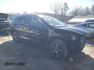 2019 Infiniti QX60 Luxe z VIN 5N1DL0MM1KC561598, wystawiony jako Copart lot #46123045 z przebiegiem 91 619 mil mil oraz Szkody całkowita. Historia ofert i sprzedaży dostępna na DreamBid. Obrazek 4.
