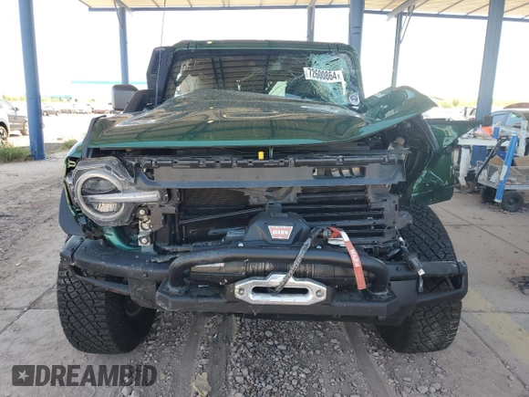 2024 Ford Bronco Everglades with VIN 1FMEE4HH4RLA00230, listed as a Copart auction lot 72600864 with Not provided miles and Salvage title. Bid and sale history available at DreamBid. Image 5.