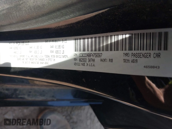 2015 Chrysler 200 Limited with VIN 1C3CCCAB8FN756567, listed as a IAAI auction lot 42248547 with 152,496 mi miles and . Bid and sale history available at DreamBid. Image 9.