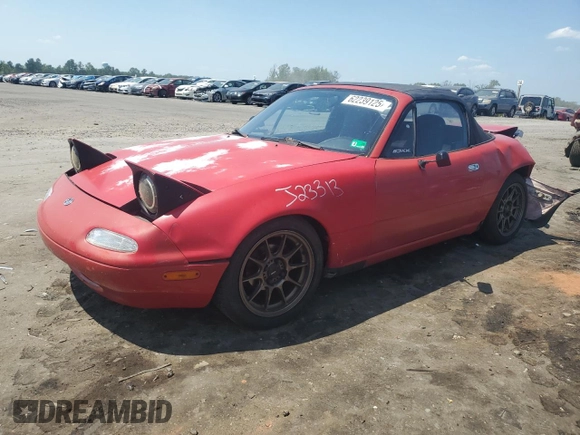 1993 Mazda MX-5 Miata z VIN JM1NA3511P0406871, wystawiony jako Copart lot #62239125 z przebiegiem 217 379 mil mil oraz Szkoda całkowita • Salvage title. Historia ofert i sprzedaży dostępna na DreamBid. Obrazek 1.