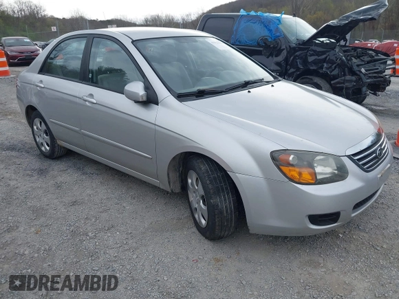 2009 Kia Spectra EX with VIN KNAFE221095622351, listed as a IAAI auction lot 41929653 with 178,034 mi miles. Bid and sale history available at carsss.com. Image 1.