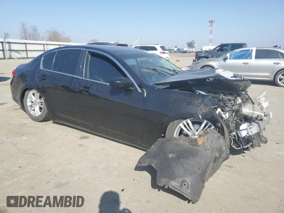 2013 Infiniti G37 x with VIN JN1CV6AR7DM357420, listed as a Copart auction lot 46552985 with Not Provided miles and Salvage Title. Bid and sale history available at DreamBid. Image 4.