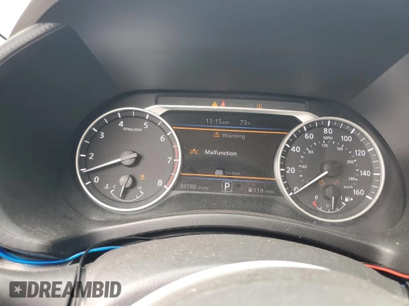 2022 Nissan Sentra SR with VIN 3N1AB8DV0NY207992, listed as a Copart auction lot 46617435 with 49,780 mi miles and Salvage Title. Bid and sale history available at carsss.com. Image 9.