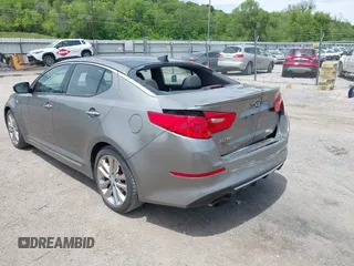 2015 Kia Optima SX Turbo with VIN 5XXGR4A62FG479575, listed as a IAAI auction lot 42357939 with 62,589 mi miles and . Bid and sale history available at DreamBid. Image 3.