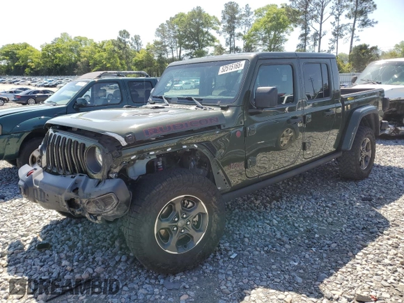 2022 Jeep Gladiator Rubicon с VIN 1C6JJTBGXNL130958, выставлен на аукционе Copart как лот 52515165 с пробегом 62 152 миль миль и Списание • Salvage title. История ставок и продаж доступна на DreamBid. Изображение 1.
