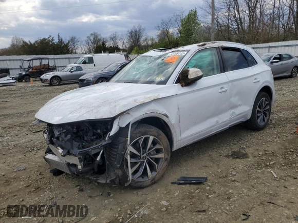 2021 Audi Q5 Prestige with VIN WA1CAAFY7M2097571, listed as a Copart auction lot 53195445 with Not provided miles and Salvage title. Bid and sale history available at DreamBid. Image 1.