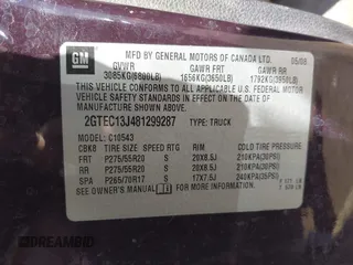 2008 GMC Sierra 1500 SLE1 z VIN 2GTEC13J481299287, wystawiony jako IAAI lot #41771000 z przebiegiem 354 951 mil mil oraz . Historia ofert i sprzedaży dostępna na DreamBid. Obrazek 9.