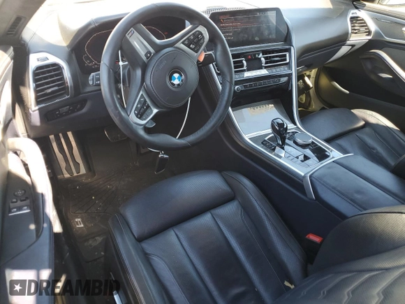 2019 BMW 8 Series M850i xDrive with VIN WBABC4C56KBJ35745, listed as a Copart auction lot 47300595 with 25,996 mi miles and Salvage Title. Bid and sale history available at carsss.com. Image 8.
