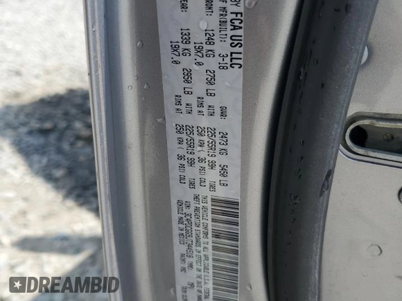 2018 Dodge Journey Crossroad with VIN 3C4PDCGG9JT344518, listed as a Copart auction lot 55796415 with 138,263 mi miles and Salvage title. Bid and sale history available at DreamBid. Image 13.