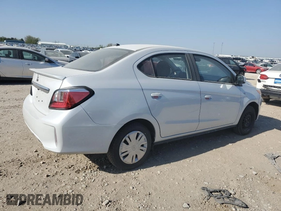 2023 Mitsubishi Mirage ES with VIN ML32FUFJ5PHF05662, listed as a Copart auction lot 53632475 with 21,861 mi miles and Salvage title. Bid and sale history available at DreamBid. Image 3.