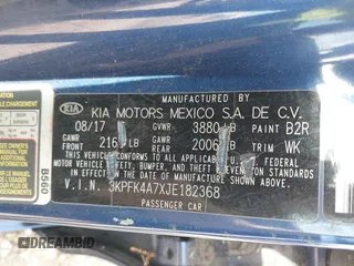 2018 Kia Forte LX with VIN 3KPFK4A7XJE182368, listed as a IAAI auction lot 41687402 with 100,638 mi miles. Bid and sale history available at carsss.com. Image 9.
