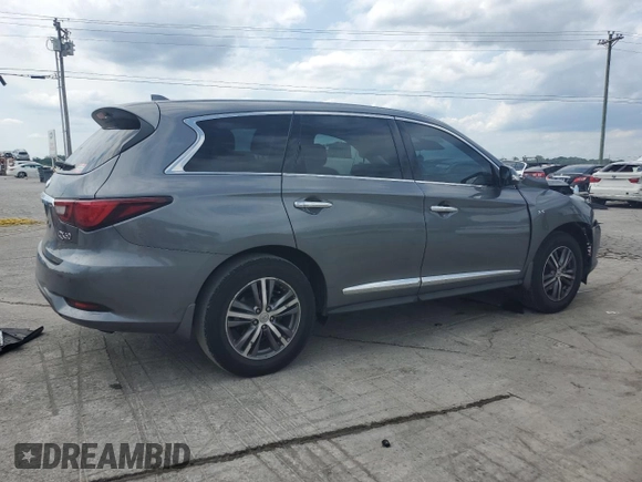 2019 Infiniti QX60 Pure with VIN 5N1DL0MN9KC566203, listed as a Copart auction lot 57137775 with 128,234 mi miles and Salvage title. Bid and sale history available at DreamBid. Image 3.