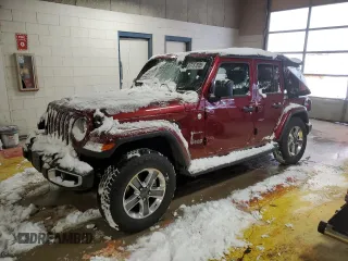 2021 Jeep Wrangler Unlimited Sahara z VIN 1C4HJXENXMW608575, wystawiony jako Copart lot #87757605 z przebiegiem 15 865 mil mil oraz Szkoda całkowita • Salvage title. Historia ofert i sprzedaży dostępna na DreamBid. Obrazek 1.