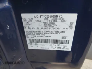 2008 Ford F-150 XL with VIN 1FTRF14W88KD94650, listed as a IAAI auction lot 41509571 with 134,977 mi miles. Bid and sale history available at carsss.com. Image 9.