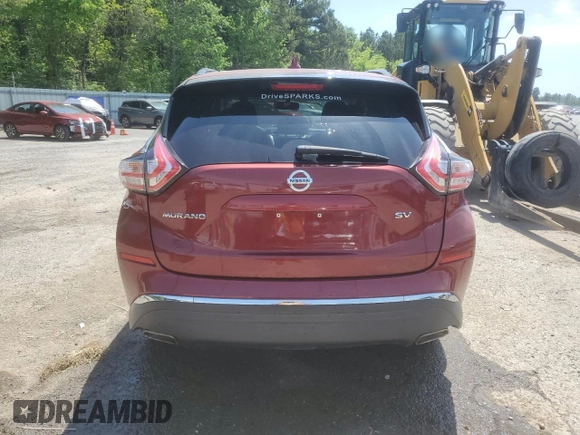 2018 Nissan Murano SV with VIN 5N1AZ2MG6JN155181, listed as a Copart auction lot 52548185 with 95,879 mi miles and Non Repairable. Bid and sale history available at DreamBid. Image 6.