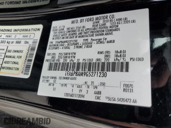2016 Ford Mustang V6 z VIN 1FA6P8AM9G5271230, wystawiony jako Copart lot #58144615 z przebiegiem 107 268 mil mil oraz Szkoda całkowita • Salvage title. Historia ofert i sprzedaży dostępna na DreamBid. Obrazek 12.