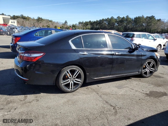 2016 Honda Accord Sedan Sport with VIN 1HGCR2F54GA227120, listed as a Copart auction lot 48806605 with 201,514 mi miles and Salvage Title. Bid and sale history available at carsss.com. Image 3.