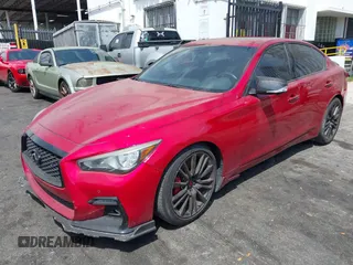 2022 Infiniti Q50 Red Sport 400 with VIN JN1FV7DP0NM370170, listed as a IAAI auction lot 41879005 with 29,272 mi miles and . Bid and sale history available at DreamBid. Image 2.