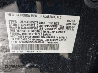 2017 Acura MDX w/Technology Pkg with VIN 5FRYD4H57HB006808, listed as a IAAI auction lot 41350211 with 164,719 mi miles. Bid and sale history available at carsss.com. Image 9.