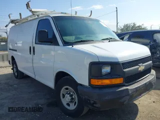 2012 Chevrolet Express Cargo Van with VIN 1GCWGFCA6C1175011, listed as a IAAI auction lot 40068853 with 160,397 mi miles. Bid and sale history available at carsss.com. Image 1.