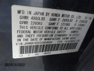 2005 Acura RL z VIN JH4KB16555C004884, wystawiony jako IAAI lot #42295358 z przebiegiem 233 438 mil mil oraz . Historia ofert i sprzedaży dostępna na DreamBid. Obrazek 9.